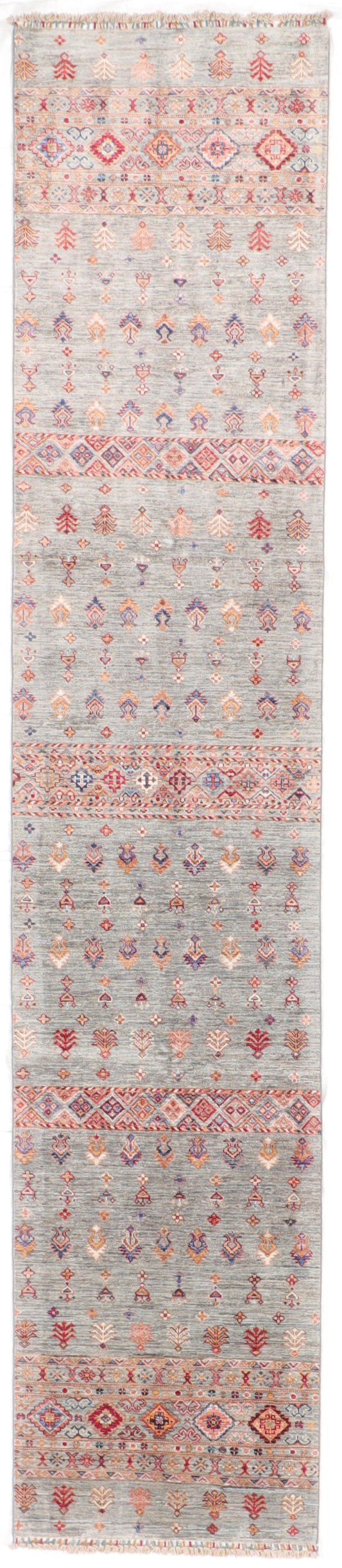 W 2.9 L 13.2 Lori Runner 100% Wool Handmade Pakistan All Over Design - 66298