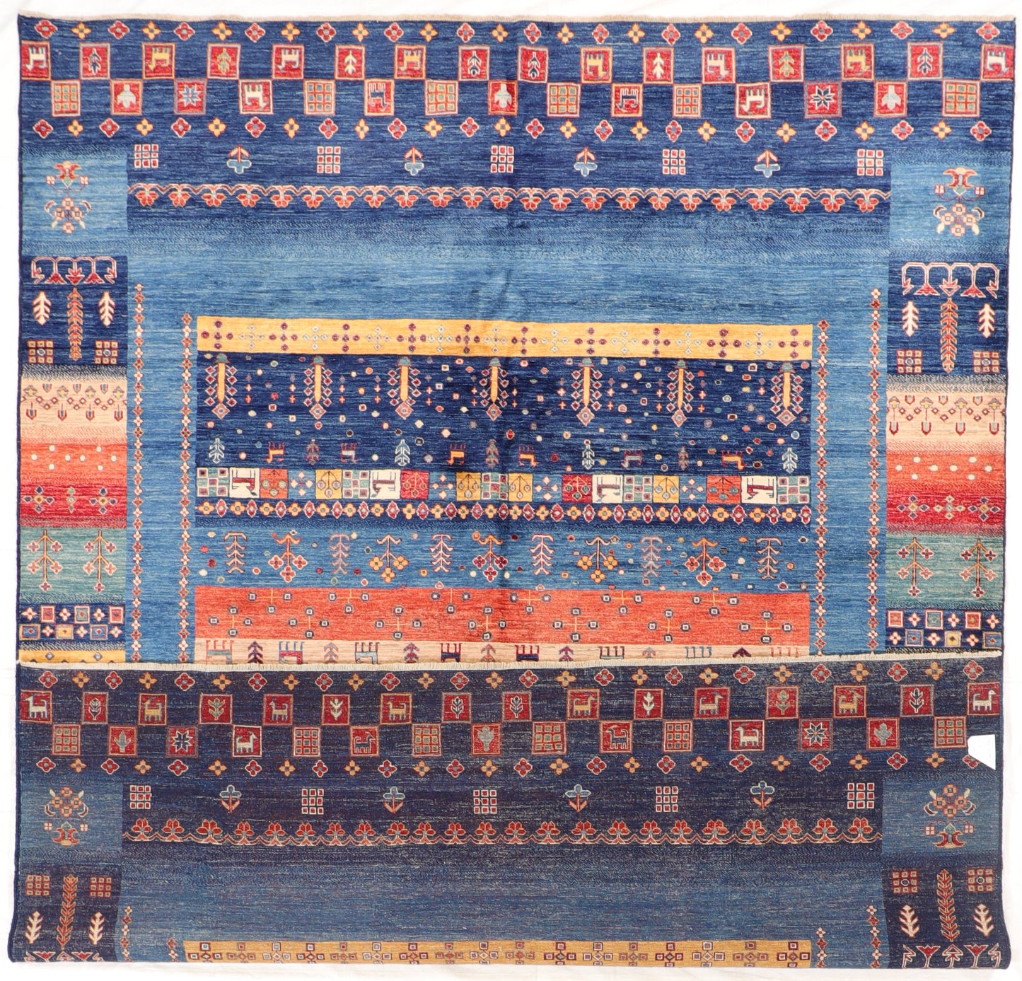 W 9.3 L 11.9 Lori Baft 100% Wool Handmade All Over Design - 66300