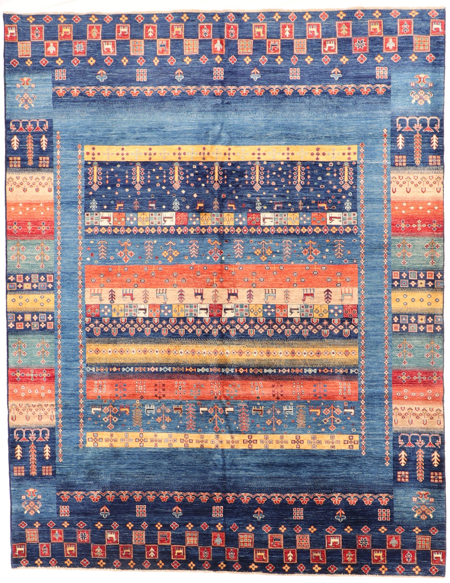 W 9.3 L 11.9 Lori Baft 100% Wool Handmade All Over Design - 66300