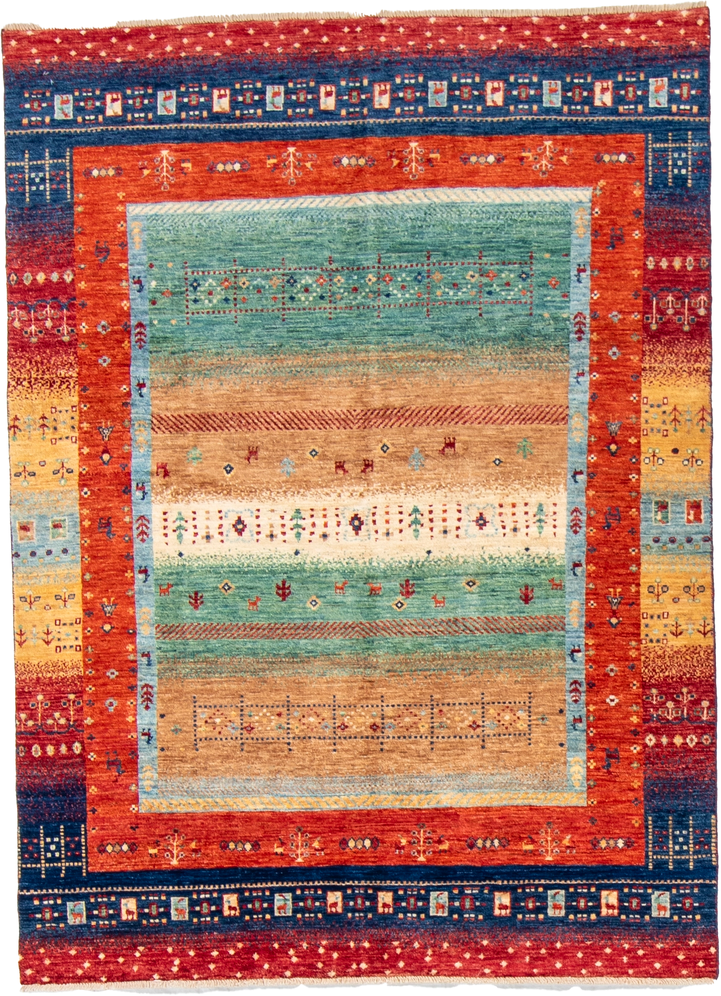 W 5 L 6.9 Baluch 100% Wool Hand-Woven All-Over Design - 66301