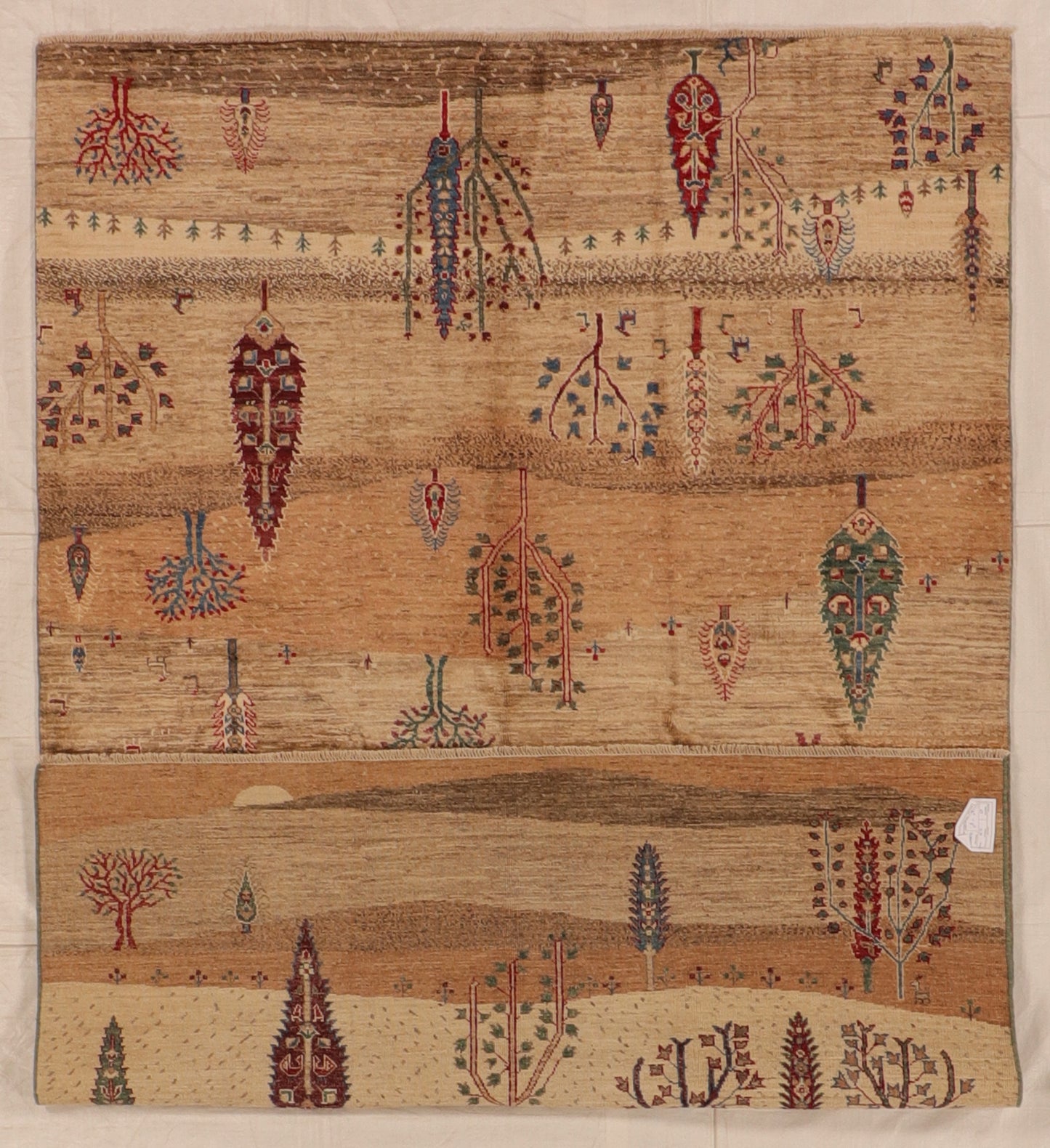 W 6 L 8.9 Tree Of Life 100% Wool Handmade All Over Design - 66303