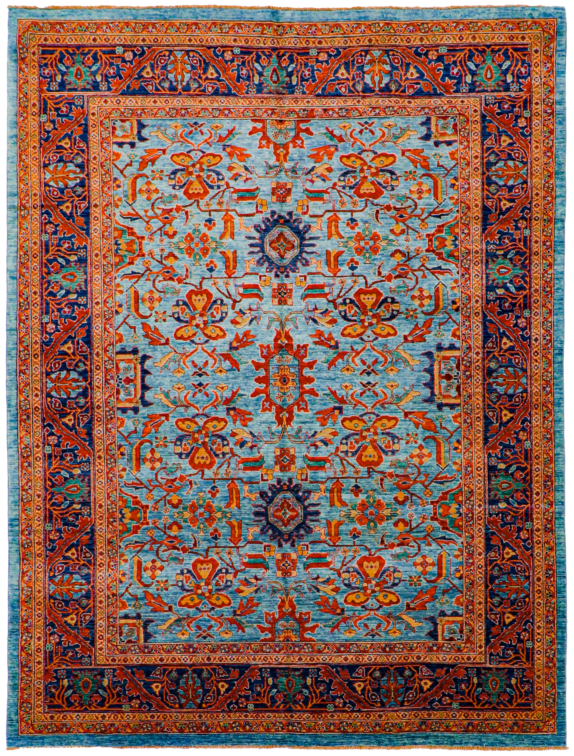 W 8.10 L 11.8 Gashgaie 100% Wool Hand-Woven All-Over Design - 66306