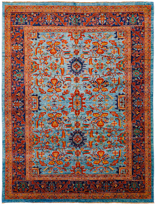 W 8.10 L 11.8 Gashgaie 100% Wool Hand-Woven All-Over Design - 66306
