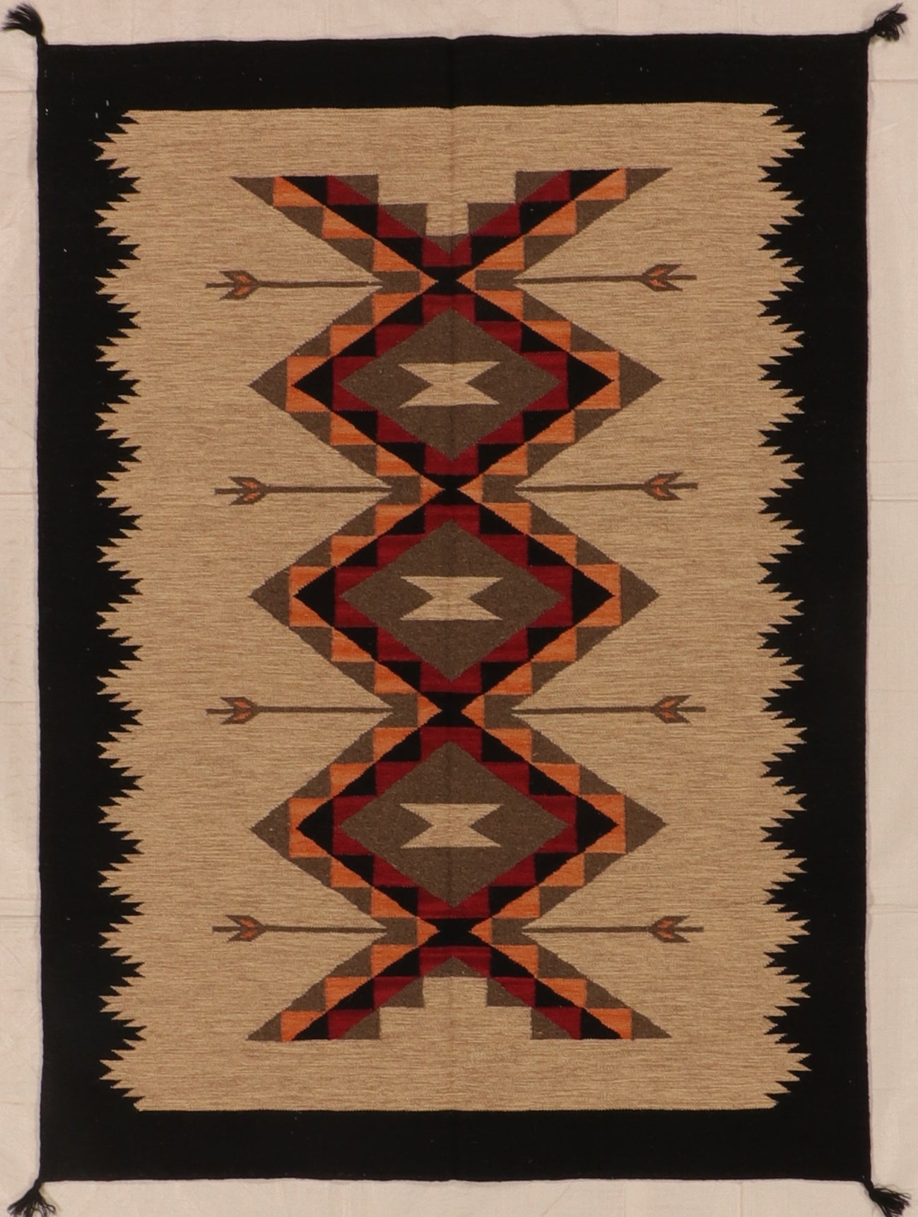 W 4.11 L 6.10 Kilim 100% Wool Hand-Woven All-Over Design - 66311