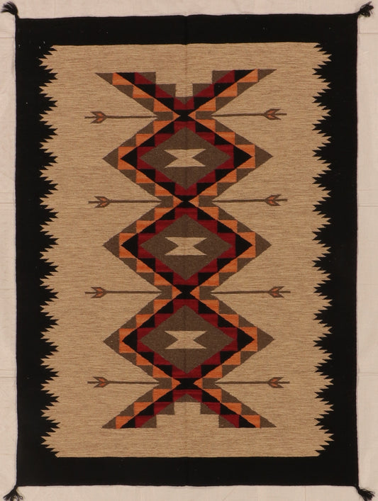 W 4.11 L 6.10 Kilim 100% Wool Hand-Woven All-Over Design - 66311
