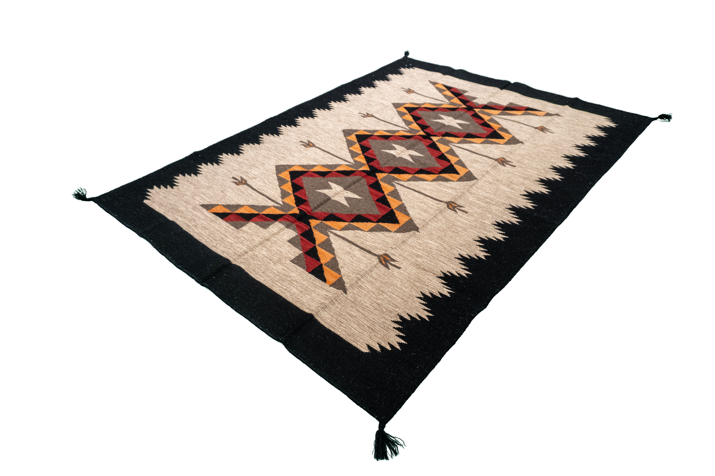 W 4.11 L 6.10 Kilim 100% Wool Hand-Woven All-Over Design - 66311