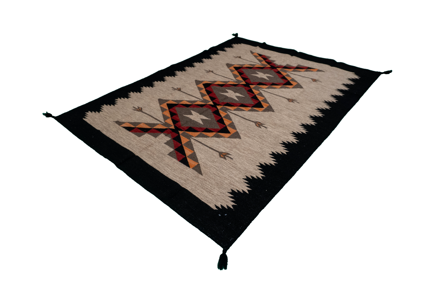 W 4.11 L 6.10 Kilim 100% Wool Hand-Woven All-Over Design - 66311