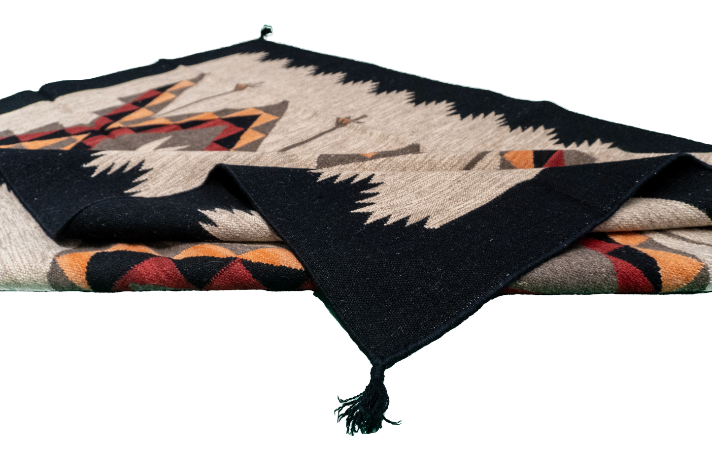 W 4.11 L 6.10 Kilim 100% Wool Hand-Woven All-Over Design - 66311