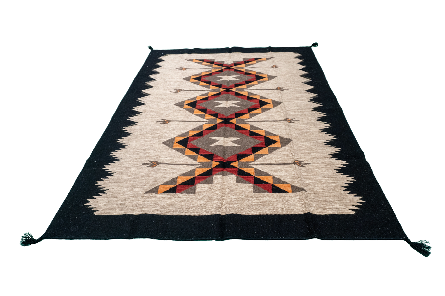 W 4.11 L 6.10 Kilim 100% Wool Hand-Woven All-Over Design - 66311