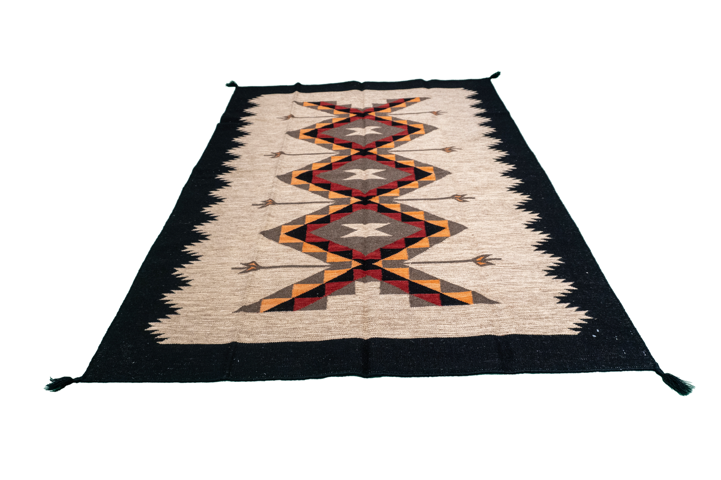 W 4.11 L 6.10 Kilim 100% Wool Hand-Woven All-Over Design - 66311