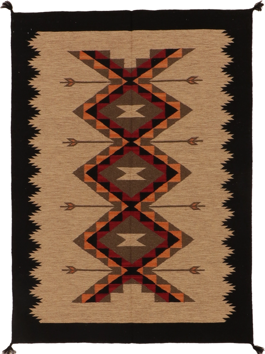 W 4.11 L 6.10 Kilim 100% Wool Hand-Woven All-Over Design - 66311