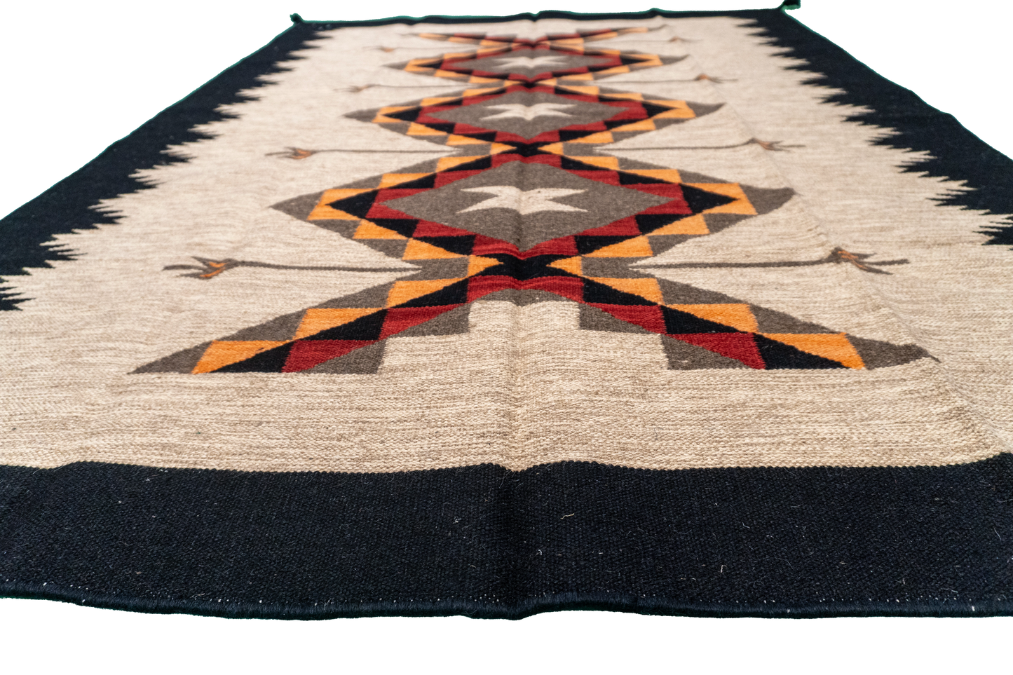 W 4.11 L 6.10 Kilim 100% Wool Hand-Woven All-Over Design - 66311