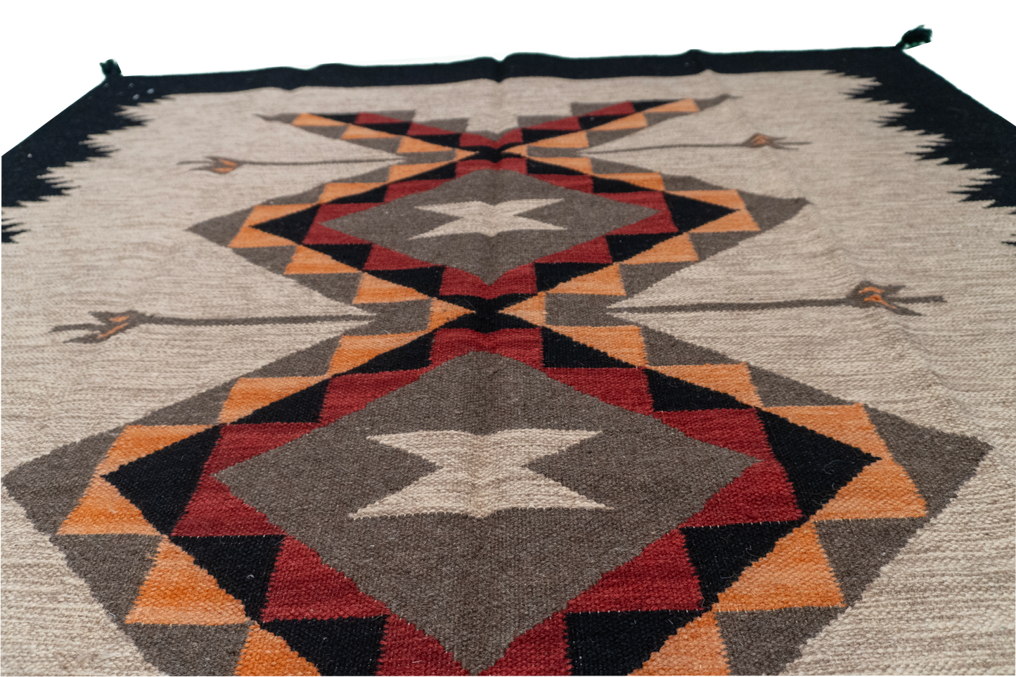 W 4.11 L 6.10 Kilim 100% Wool Hand-Woven All-Over Design - 66311