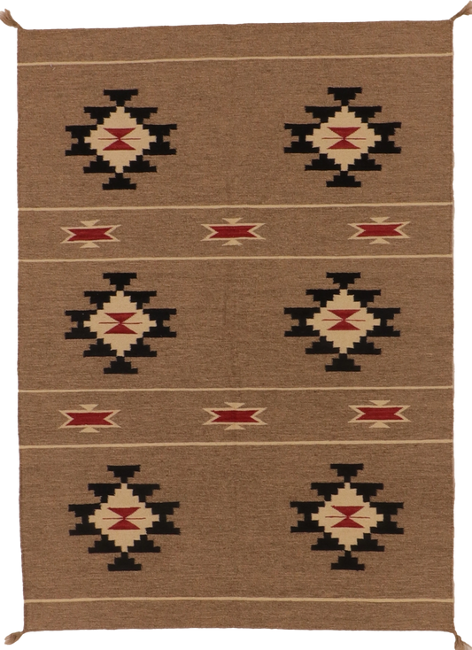 W 5 L 6.11 Kilim 100% Wool Hand-Woven Geometric Design - 66312