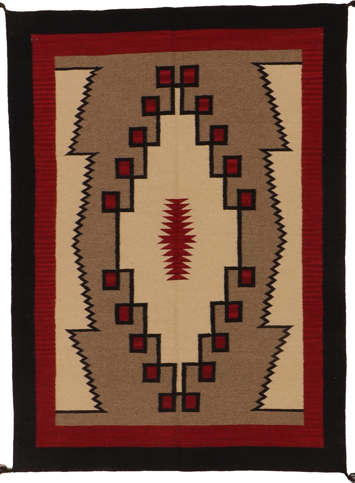 W 5 L 6.11 Kilim 100% Wool Hand-Woven Geometric Design - 66324