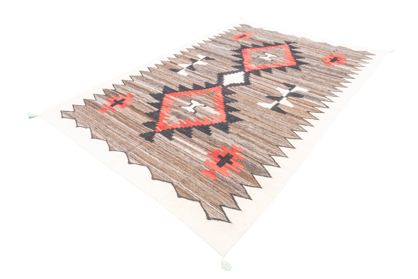 W 5.5 L 7.10 Kilim 100% Wool Hand-Woven All-Over Design - 66326