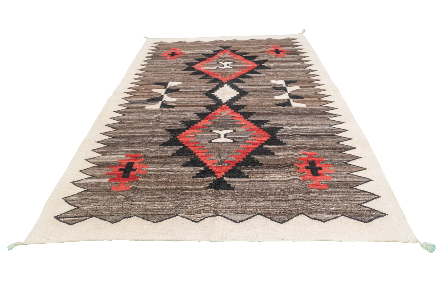 W 5.5 L 7.10 Kilim 100% Wool Hand-Woven All-Over Design - 66326