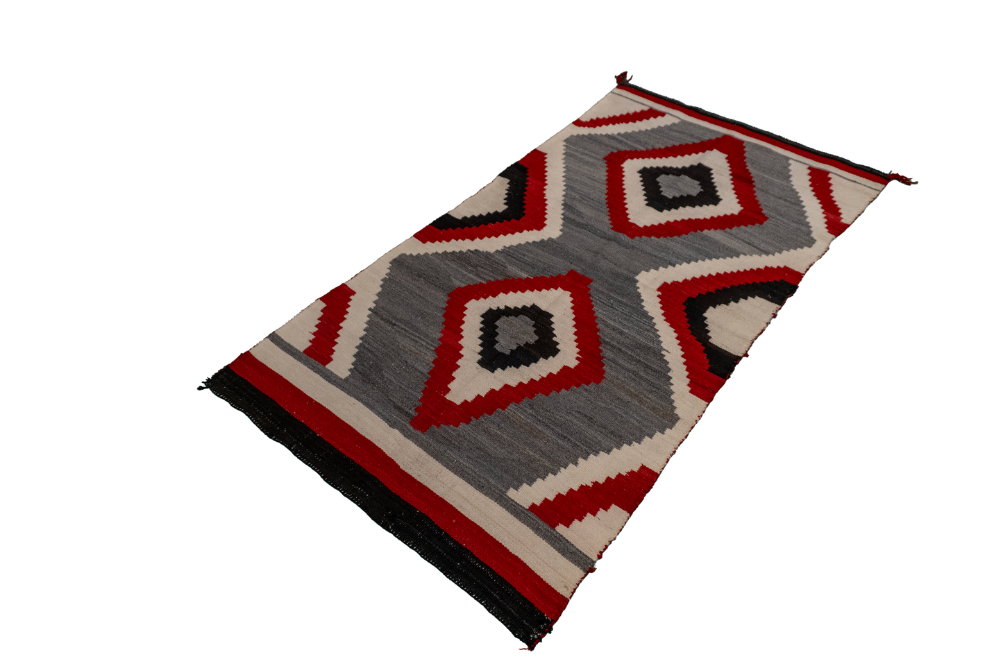 W 2.8 L 5.2 Navajo 100% Wool Hand-Woven Geometric Design - 66334