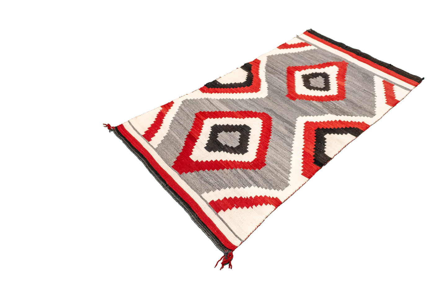 W 2.8 L 5.2 Navajo 100% Wool Hand-Woven Geometric Design - 66334
