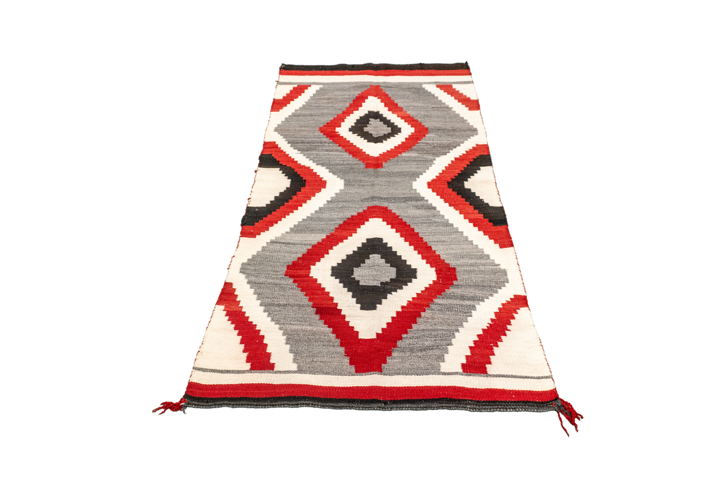 W 2.8 L 5.2 Navajo 100% Wool Hand-Woven Geometric Design - 66334