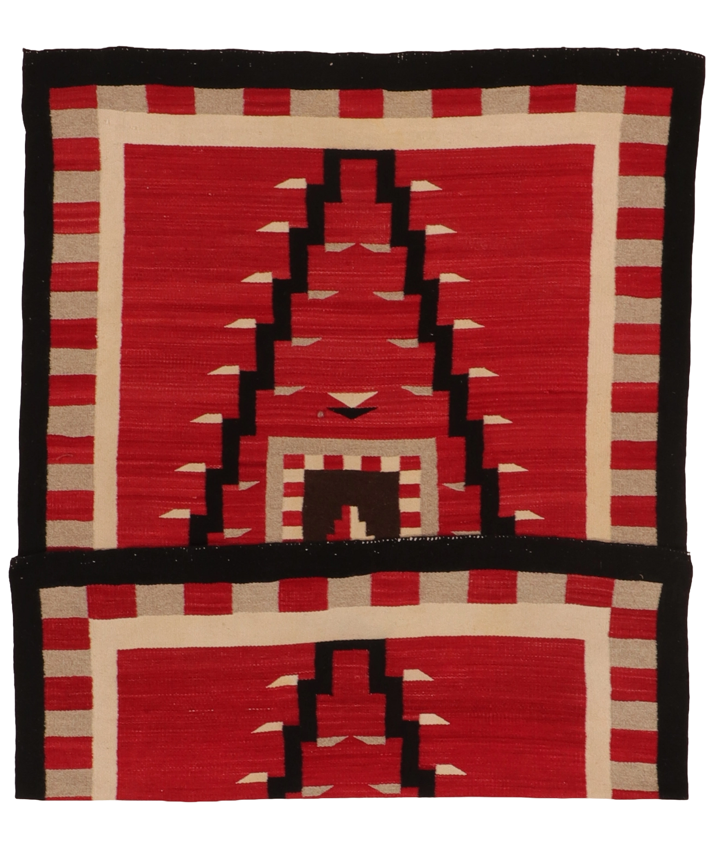 W 4.2 L 6.4 Navajo 100% Wool Hand-Woven Geometric Design - 66335