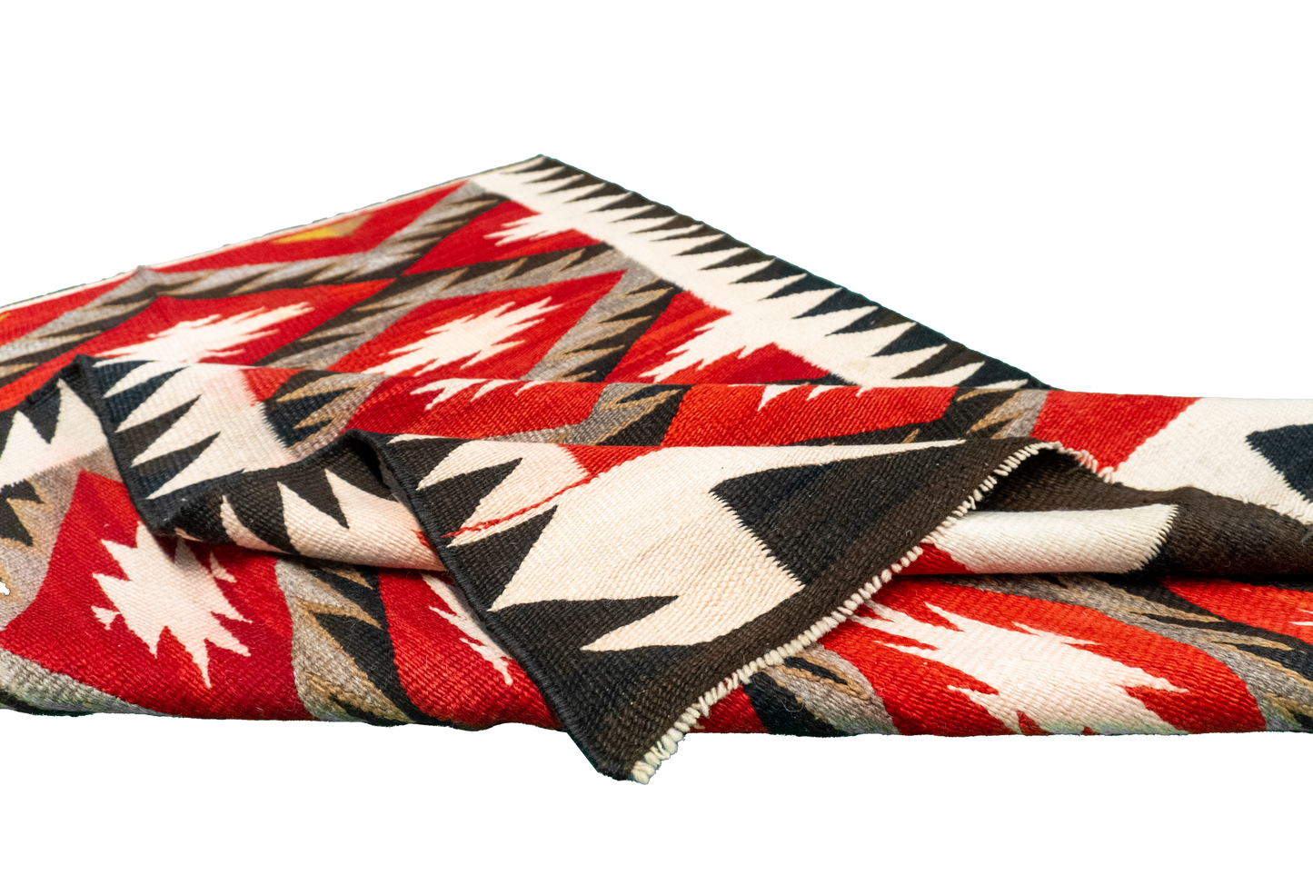 W 3.4 L 4.8 Navajo 100% Wool Hand-Woven Geometric Design - 66336