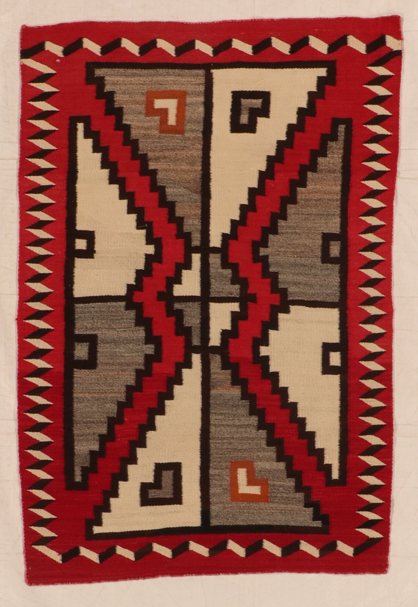 W 3.6 L 5.2 Navajo 100% Wool Hand-Woven Geometric Design - 66337