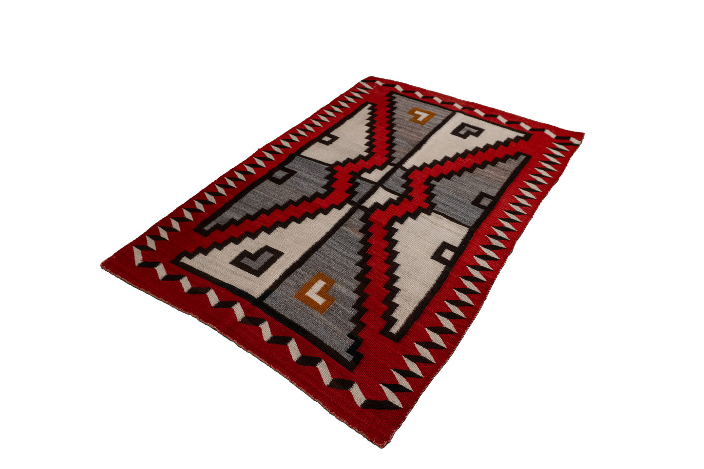 W 3.6 L 5.2 Navajo 100% Wool Hand-Woven Geometric Design - 66337