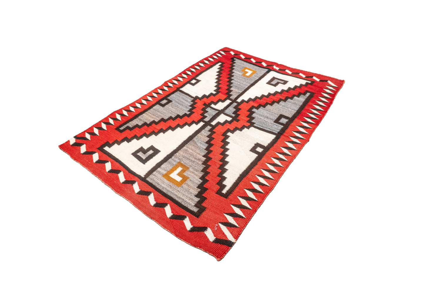 W 3.6 L 5.2 Navajo 100% Wool Hand-Woven Geometric Design - 66337