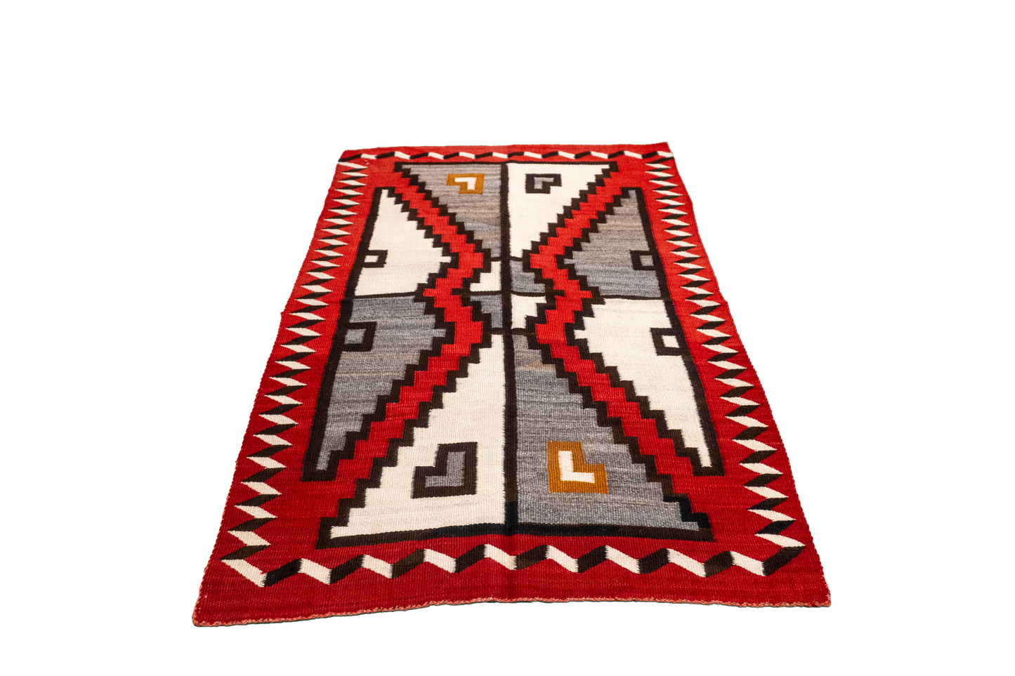 W 3.6 L 5.2 Navajo 100% Wool Hand-Woven Geometric Design - 66337