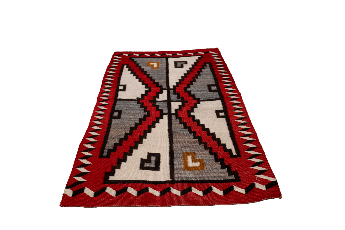 W 3.6 L 5.2 Navajo 100% Wool Hand-Woven Geometric Design - 66337