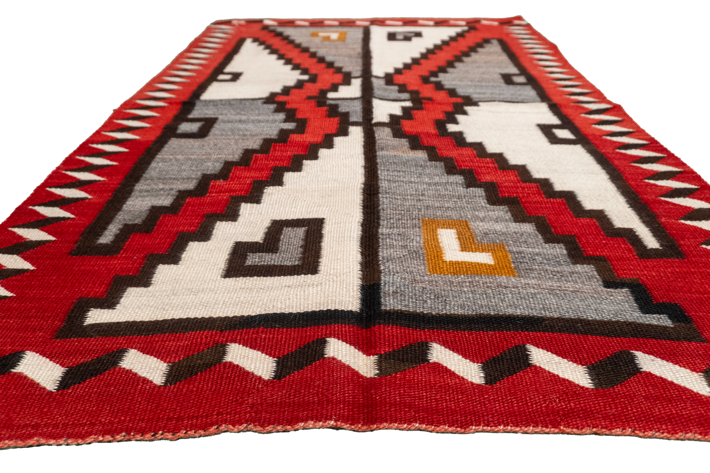 W 3.6 L 5.2 Navajo 100% Wool Hand-Woven Geometric Design - 66337