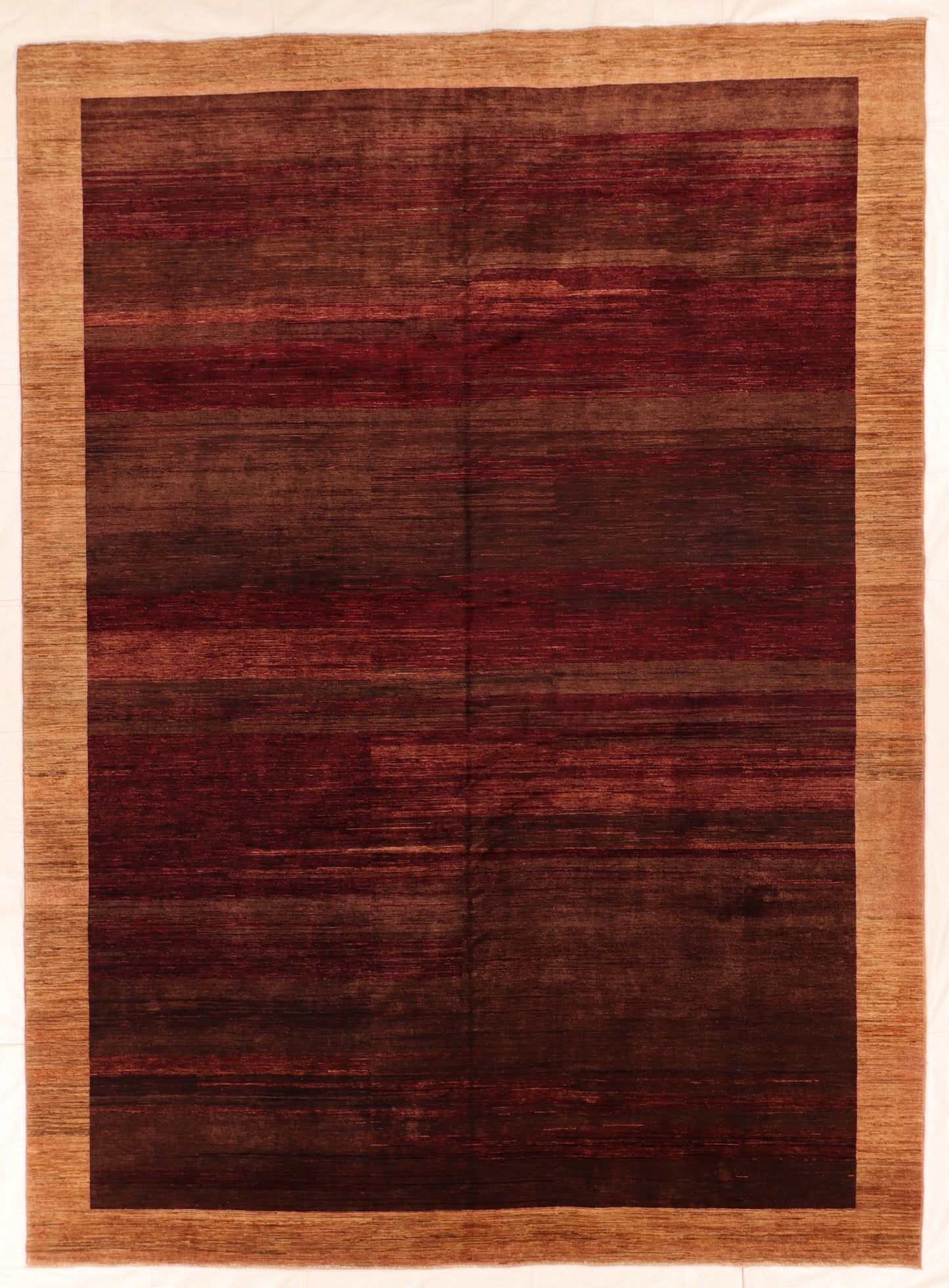 W 10 - L 13.7 - Modern Fine All Over Rectangle - Finest Hand-Knotted Quality Wool - 66345