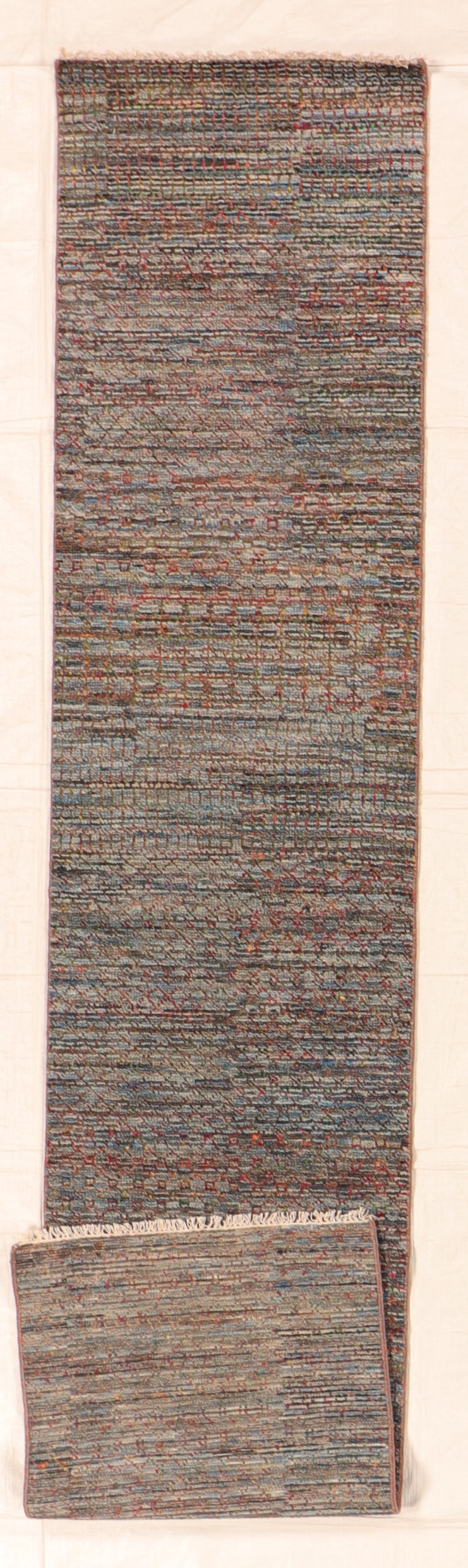 W 2.6 L 12 Modern Runner 100% Wool Handmade India All Over Design - 66348