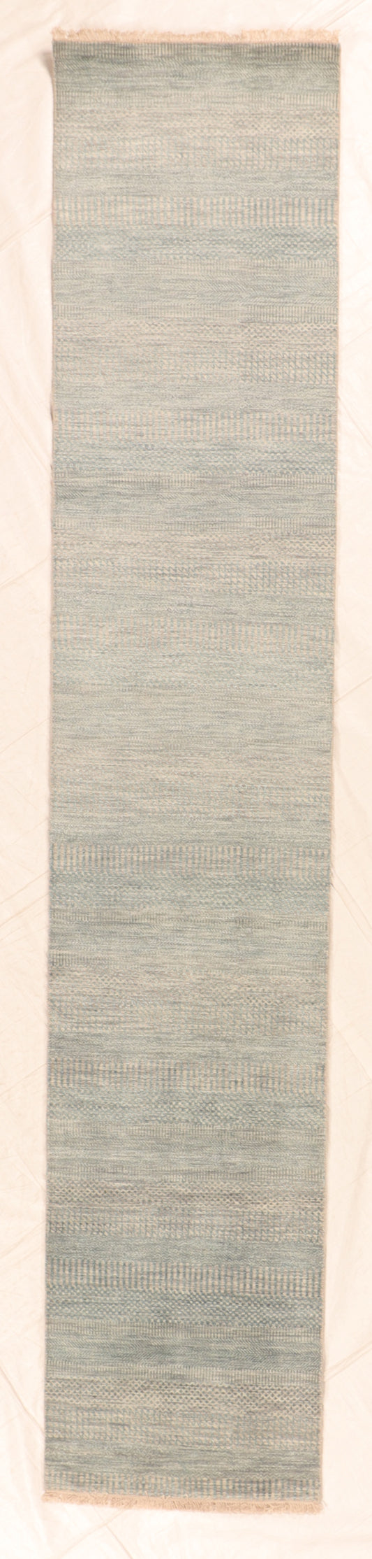 W 2.6 L 12.10 Modern Runner 100% Wool Handmade India All Over Design - 66349