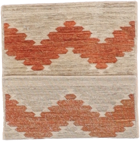 W 1.11 L 2.10 Mountain Modern 100% Wool Hand-Woven All-Over Design - 66420