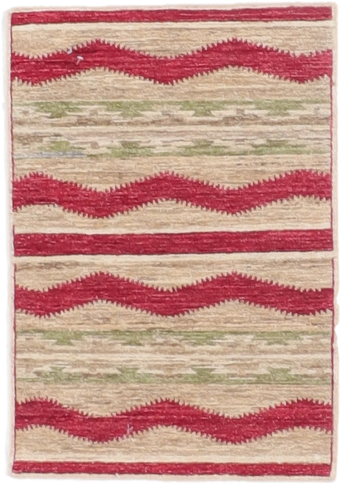 W 2 L 2.11 Mountain Modern 100% Wool Hand-Woven All-Over Design - 66425