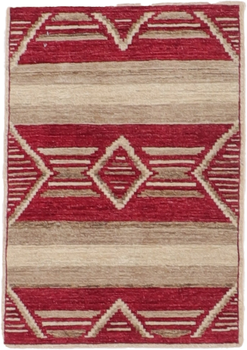 W 2.1 L 3 Mountain Modern 100% Wool Hand-Woven All-Over Design - 66427