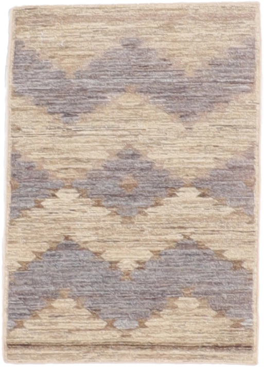 W 2.1 L 3 Mountain Modern 100% Wool Hand-Woven All-Over Design - 66429