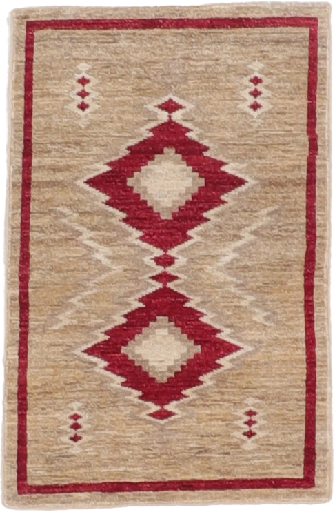 W 2 L 3.1 Mountain Modern 100% Wool Hand-Woven All-Over Design - 66431