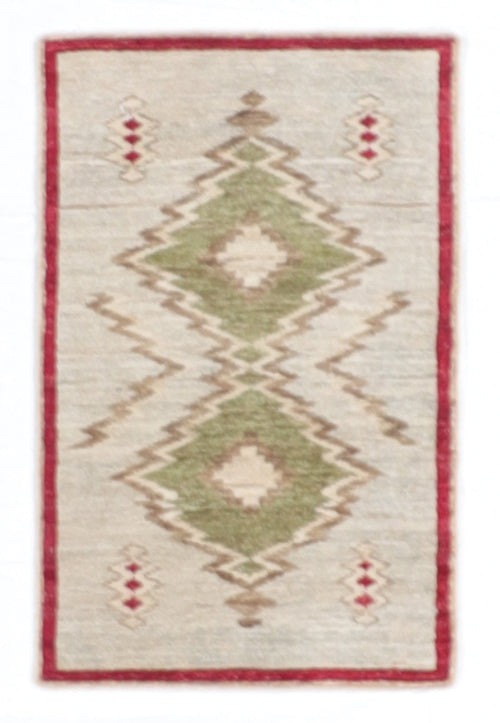 W 1.9 L 2.9 Mountain Modern 100% Wool Hand-Woven All-Over Design - 66433