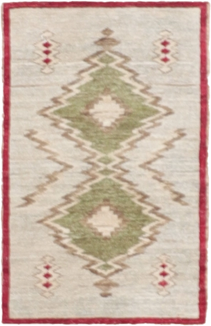 W 1.9 L 2.9 Mountain Modern 100% Wool Hand-Woven All-Over Design - 66433