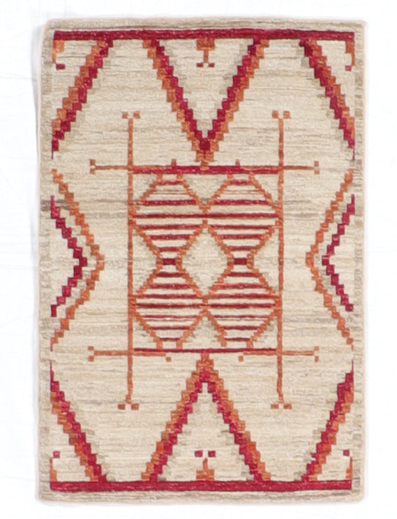 W 2 L 2.11 Mountain Modern 100% Wool Hand-Woven All-Over Design - 66434