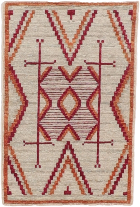 W 2.1 L 2.10 Mountain Modern 100% Wool Hand-Woven All-Over Design - 66435