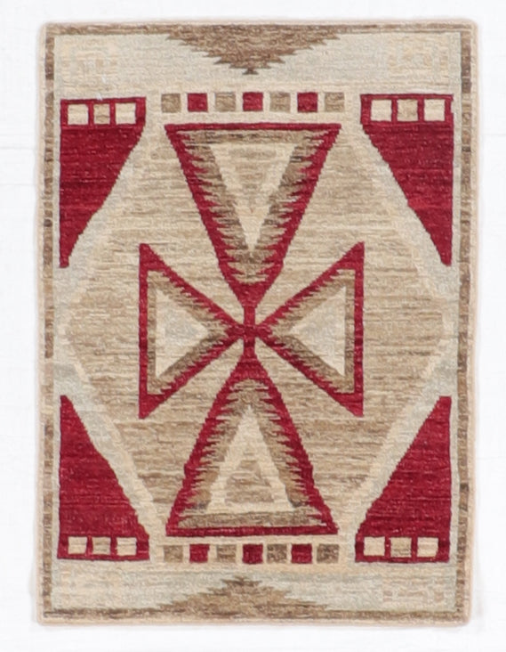 W 2.1 L 2.10 Mountain Modern 100% Wool Hand-Woven All-Over Design - 66438