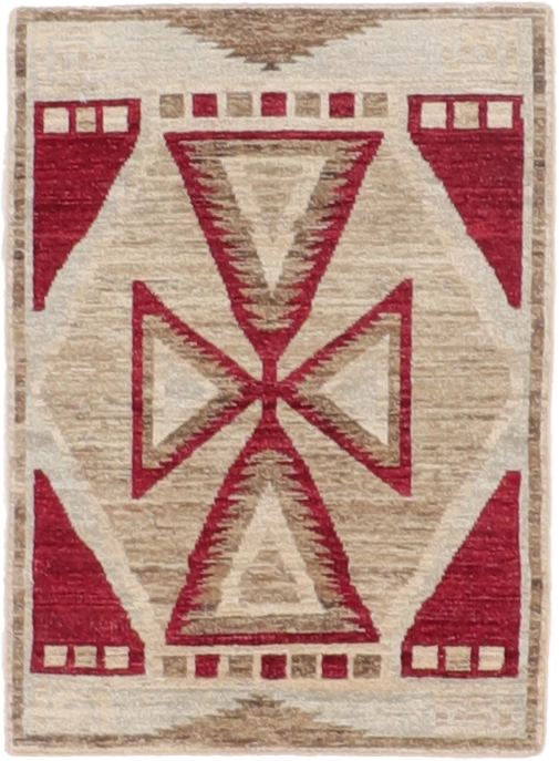 W 2.1 L 2.10 Mountain Modern 100% Wool Hand-Woven All-Over Design - 66438
