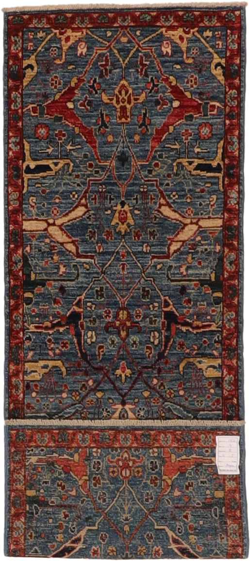 W 2.1 L 6.1 Bijar Runner 100% Wool Hand-Woven All-Over Design - 66442