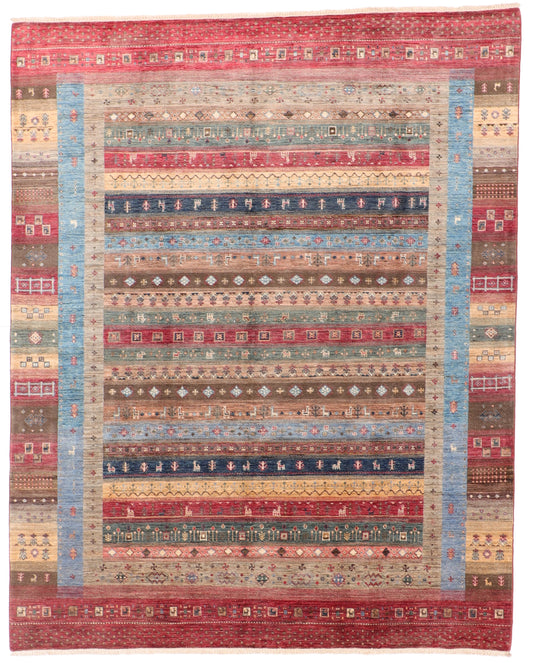 W 8.2 L 10.1 Baluch 100% Wool Hand-Knotted Rug - 66449