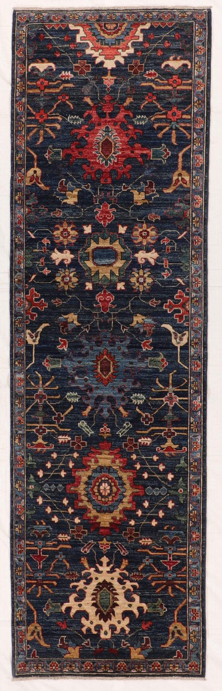 W 2.10 L 9.7 Ziegler Runner 100% Wool Handmade All Over Design - 66459