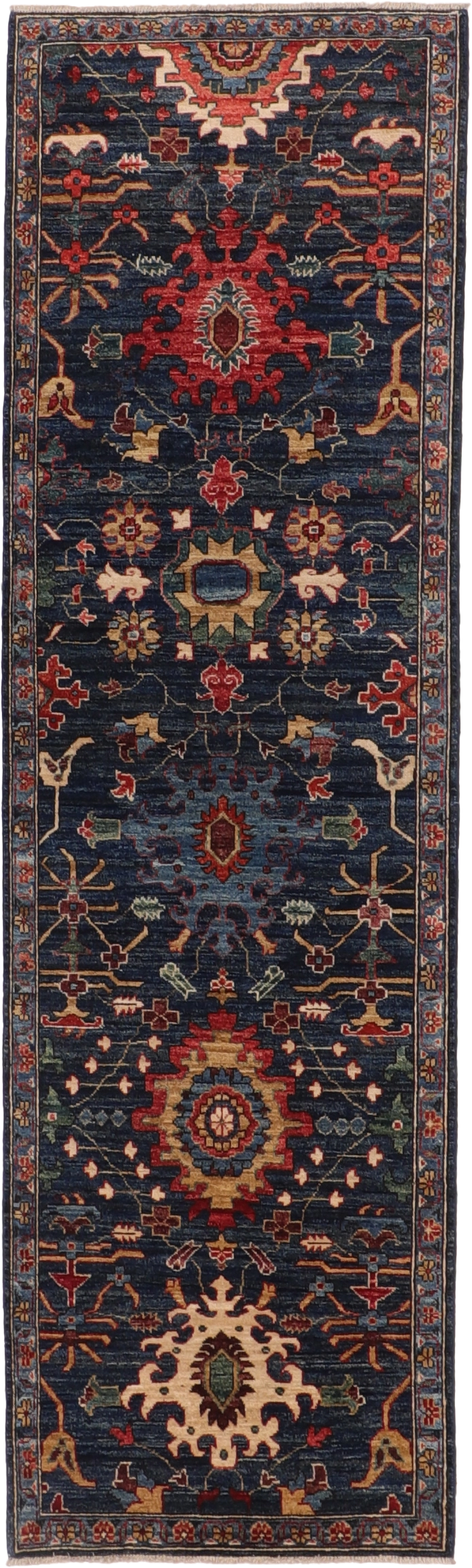 W 2.10 L 9.7 Ziegler Runner 100% Wool Hand-Woven All-Over Design - 66459